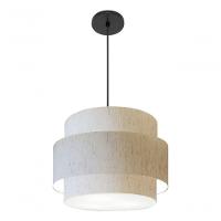 Lustre Para Sala De Jantar Vivare Md-4393 Cúpula Em Tecido 45cm Linho Bege 127/220v - 7