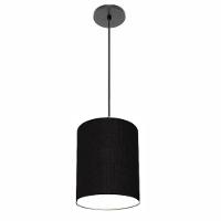 Lustre Luminária Pendente Vivare Free Lux Pe-4103pr Cúpula Em Tecido 15x20cm Preta Canopla Preta E Fio Preto - 1