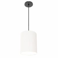 Lustre Luminária Pendente Vivare Free Lux Pe-4103pr Cúpula Em Tecido 15x20cm Branca Canopla Preta E Fio Preto - 1
