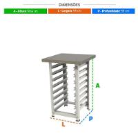 Kit - Mesa Bancada 8 Níveis PRP-004 Progás + 8 Assadeiras Perfuradas 35x35 Cimapi - 6