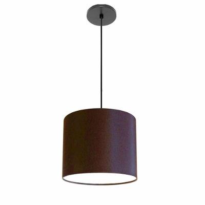 Lustre Luminária Pendente Vivare Free Lux Pe-4105pr Cúpula Em Tecido 20x22cm Preta Canopla Preta E Fio Preto