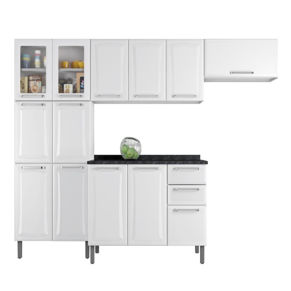 Armário Cozinha Completa Itatiaia Tarsila De Aço 13 Portas 2 Gavetas Branco Branco - 1