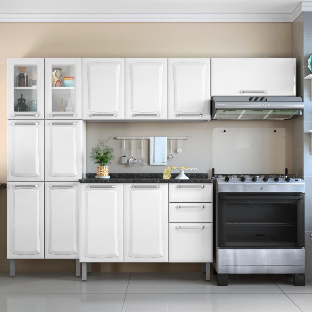 Armário Cozinha Completa Itatiaia Tarsila De Aço 13 Portas 2 Gavetas Branco Branco - 5