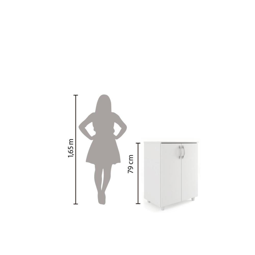 Armário Balcão De Cozinha Multiuso 2 Portas Denver Branco Branco - 2