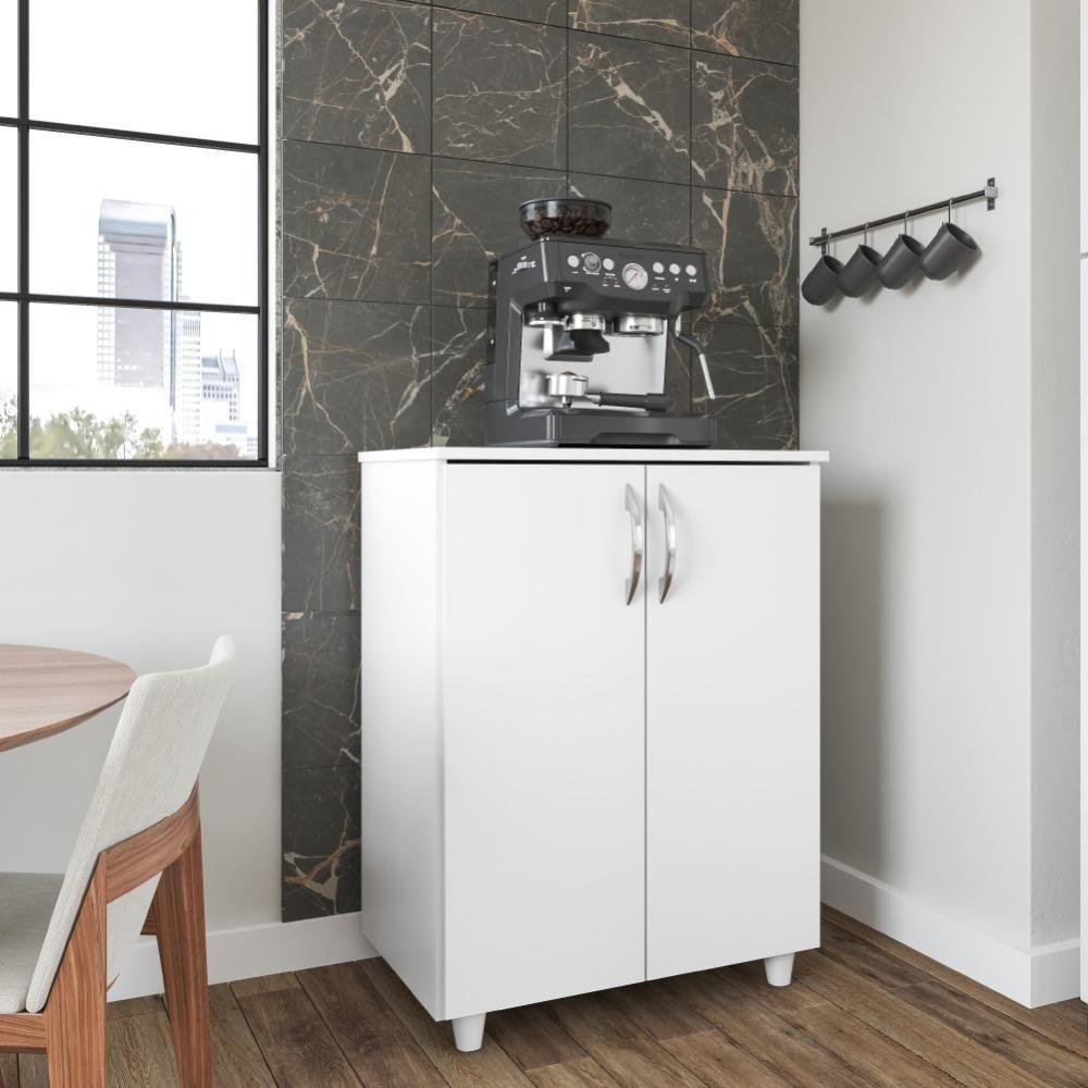 Armário Balcão De Cozinha Multiuso 2 Portas Denver Branco Branco - 5