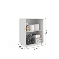 Armário Balcão De Cozinha Multiuso 2 Portas Denver Branco Branco