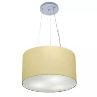 Lustre Luminária Pendente Cupula Em Tecido Md-39801 - Bivolt - Para 3-lâmpadas E27 - Lustres Vivare Algodão-crú 40x25cm - 1
