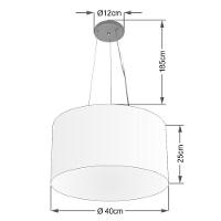 Lustre Luminária Pendente Cupula Em Tecido Md-39801 - Bivolt - Para 3-lâmpadas E27 - Lustres Vivare Algodão-crú 40x25cm - 2