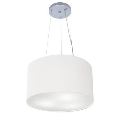 Lustre Luminária Pendente Cupula Em Tecido Md-39801 - Bivolt - Para 3-lâmpadas E27 - Lustres Vivare Branco 40x21cm
