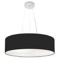 Lustre Luminária Pendente Cupula Em Tecido Md-39803 - Bivolt - Para 3 Lâmpadas E27 - Lustres Vivare Preto 60x15cm - 2