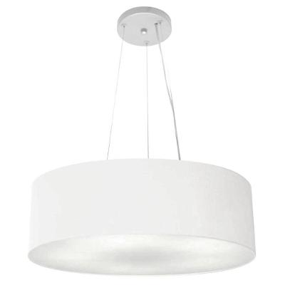 Lustre Luminária Pendente Cupula Em Tecido Md-39803 - Bivolt - Para 3 Lâmpadas E27 - Lustres Vivare Branco 50x15cm
