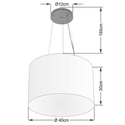 Lustre Luminária Pendente Cupula Em Tecido Md-39801 - Bivolt - Para 3-lâmpadas E27 - Lustres Vivare Rustico-bege 40x30cm