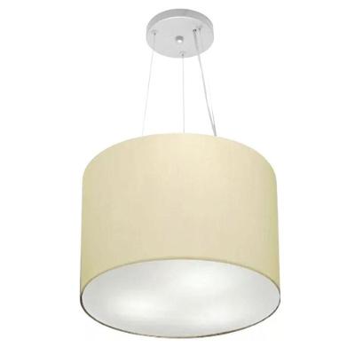 Lustre Luminária Pendente Cupula Em Tecido Md-39801 - Bivolt - Para 3-lâmpadas E27 - Lustres Vivare Algodão-crú 40x30cm