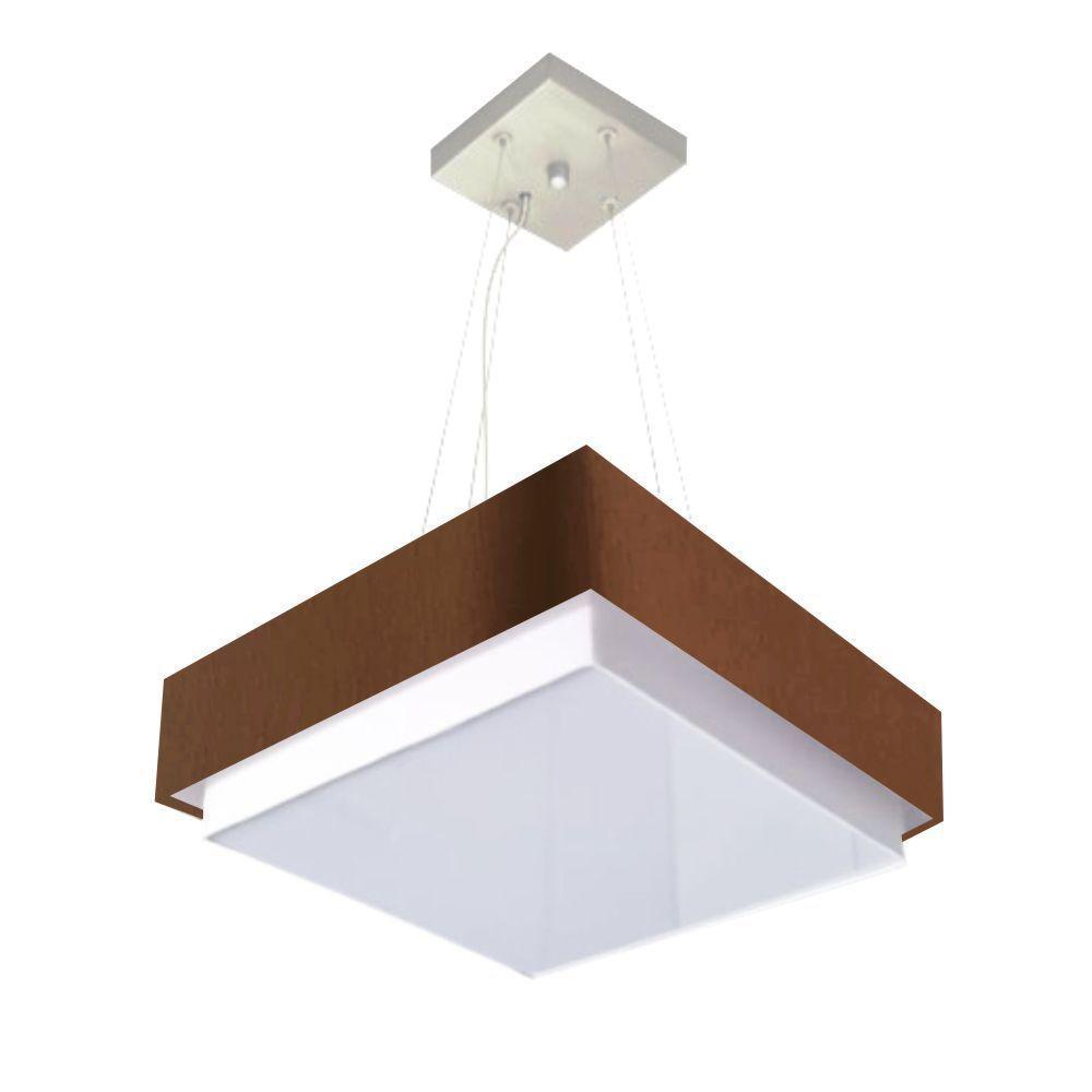 Lustre Para Sala De Jantar Vivare Md-4403 Cúpula Em Tecido 45x45cm Café 127/220v - 1