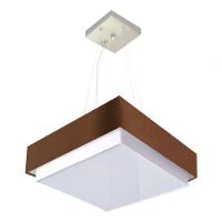 Lustre Para Sala De Jantar Vivare Md-4403 Cúpula Em Tecido 45x45cm Café 127/220v - 3