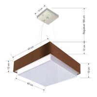 Lustre Para Sala De Jantar Vivare Md-4403 Cúpula Em Tecido 45x45cm Café 127/220v - 4