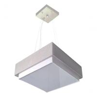 Lustre Para Sala De Jantar Vivare Md-4402 Cúpula Em Tecido 40x40cm Rustico-cinza 127/220v - 4