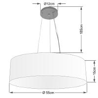 Lustre Luminária Pendente Cupula Em Tecido Md-39803 - Bivolt - Para 3 Lâmpadas E27 - Lustres Vivare Algodão-crú 55x15cm - 1