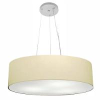 Lustre Luminária Pendente Cupula Em Tecido Md-39803 - Bivolt - Para 3 Lâmpadas E27 - Lustres Vivare Algodão-crú 55x15cm - 3