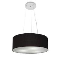 Lustre Luminária Pendente Cupula Em Tecido Md-39803 - Bivolt - Para 3 Lâmpadas E27 - Lustres Vivare Preto 50x15cm - 2