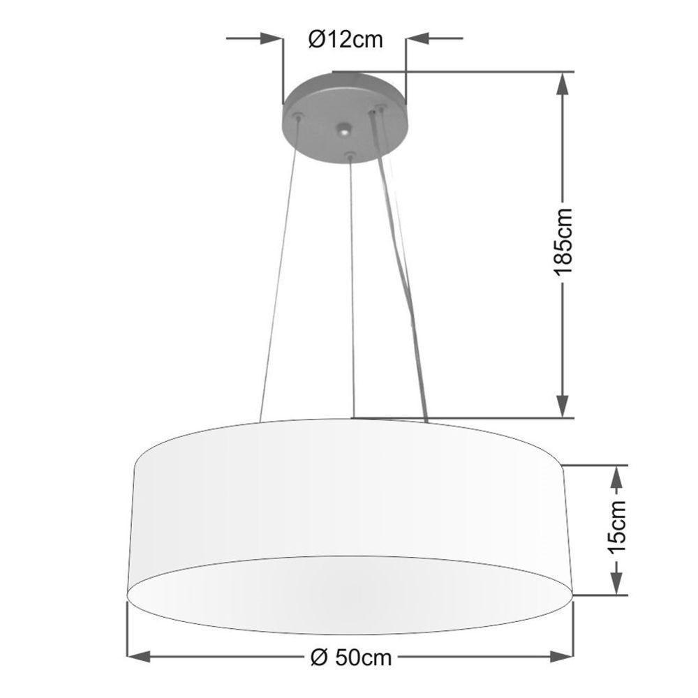 Lustre Luminária Pendente Cupula Em Tecido Md-39803 - Bivolt - Para 3 Lâmpadas E27 - Lustres Vivare Café 50x15cm - 1
