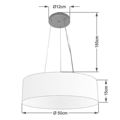 Lustre Luminária Pendente Cupula Em Tecido Md-39803 - Bivolt - Para 3 Lâmpadas E27 - Lustres Vivare Café 50x15cm