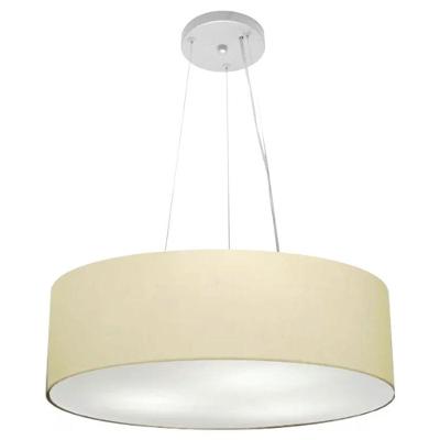 Lustre Luminária Pendente Cupula Em Tecido Md-39803 - Bivolt - Para 3 Lâmpadas E27 - Lustres Vivare Algodão-crú 50x15cm