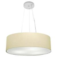Lustre Luminária Pendente Cupula Em Tecido Md-39803 - Bivolt - Para 3 Lâmpadas E27 - Lustres Vivare Algodão-crú 50x15cm - 1