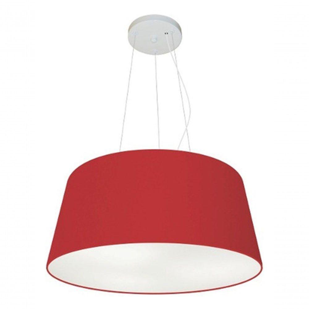 Lustre Pendente Cone Vivare Md-4048 Cúpula Em Tecido 21/50x40cm - Bivolt Bordo 127/220v - 3