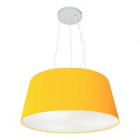 Lustre Pendente Cone Vivare Md-4048 Cúpula Em Tecido 21/50x40cm - Bivolt Laranja 127/220v - 3