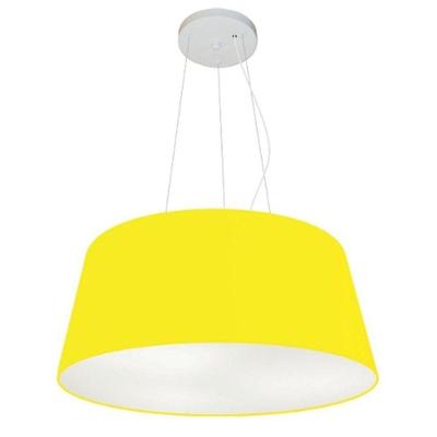 Lustre Pendente Cone Vivare Md-4048 Cúpula Em Tecido 21/50x40cm - Bivolt Amarelo-único 127/220v