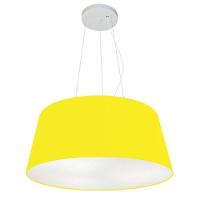 Lustre Pendente Cone Vivare Md-4048 Cúpula Em Tecido 21/50x40cm - Bivolt Amarelo-único 127/220v - 1