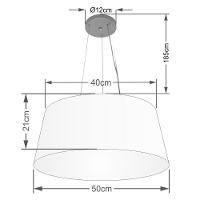 Lustre Pendente Cone Vivare Md-4048 Cúpula Em Tecido 21/50x40cm - Bivolt Amarelo-único 127/220v - 2