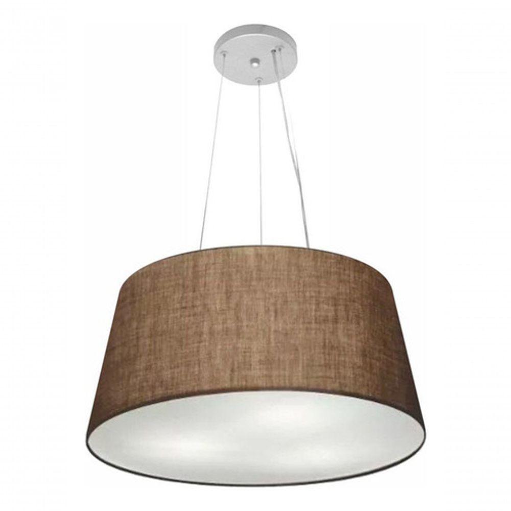 Lustre Pendente Cone Vivare Md-4048 Cúpula Em Tecido 21/50x40cm - Bivolt Café 127/220v - 3