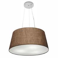 Lustre Pendente Cone Vivare Md-4048 Cúpula Em Tecido 21/50x40cm - Bivolt Café 127/220v - 1