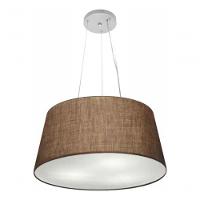 Lustre Pendente Cone Vivare Md-4048 Cúpula Em Tecido 21/50x40cm - Bivolt Café 127/220v - 3