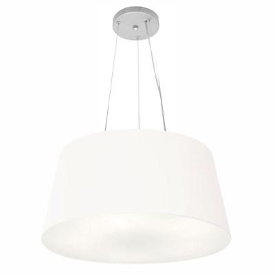 Lustre Pendente Cone Md-4048 Cúpula Em Tecido 21/50x40cm Branco - Bivolt