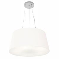 Lustre Pendente Cone Md-4048 Cúpula Em Tecido 21/50x40cm Branco - Bivolt - 1