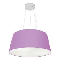 Lustre Pendente Cone Vivare Md-4048 Cúpula Em Tecido 21/50x40cm - Bivolt Lilás 127/220v - 3