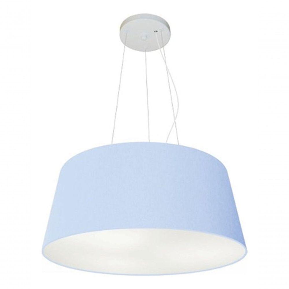 Lustre Pendente Cone Vivare Md-4048 Cúpula Em Tecido 21/50x40cm - Bivolt Azul-bebê 127/220v - 4