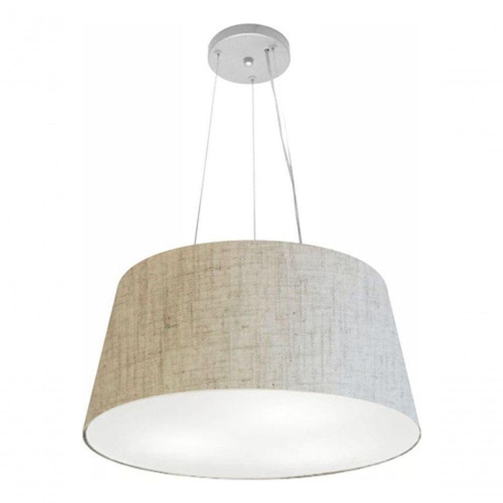 Lustre Pendente Cone Vivare Md-4048 Cúpula Em Tecido 21/50x40cm - Bivolt Rustico-bege 127/220v - 3