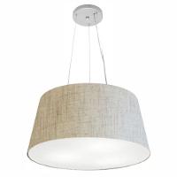 Lustre Pendente Cone Vivare Md-4048 Cúpula Em Tecido 21/50x40cm - Bivolt Rustico-bege 127/220v - 1