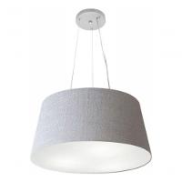 Lustre Pendente Cone Vivare Md-4048 Cúpula Em Tecido 21/50x40cm - Bivolt Rustico-cinza 127/220v - 3