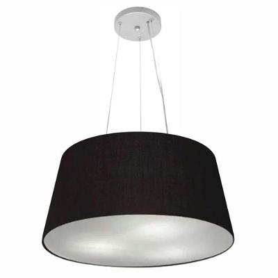 Lustre Pendente Cone Vivare Md-4048 Cúpula Em Tecido 21/50x40cm - Bivolt Preto 127/220v