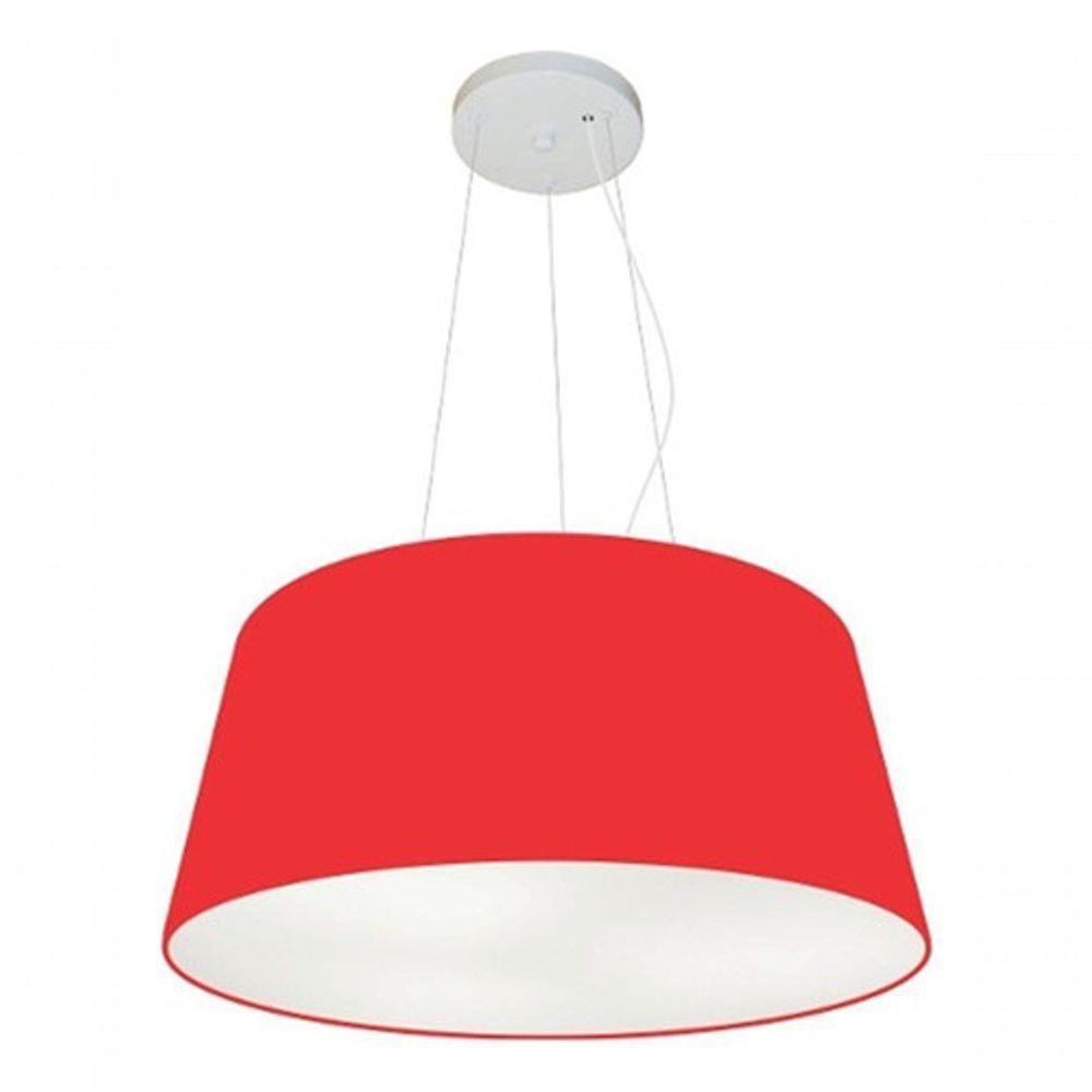 Lustre Pendente Cone Vivare Md-4048 Cúpula Em Tecido 21/50x40cm - Bivolt Vermelho 127/220v - 3