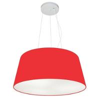 Lustre Pendente Cone Vivare Md-4048 Cúpula Em Tecido 21/50x40cm - Bivolt Vermelho 127/220v - 1