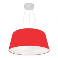 Lustre Pendente Cone Vivare Md-4048 Cúpula Em Tecido 21/50x40cm - Bivolt Vermelho 127/220v - 3
