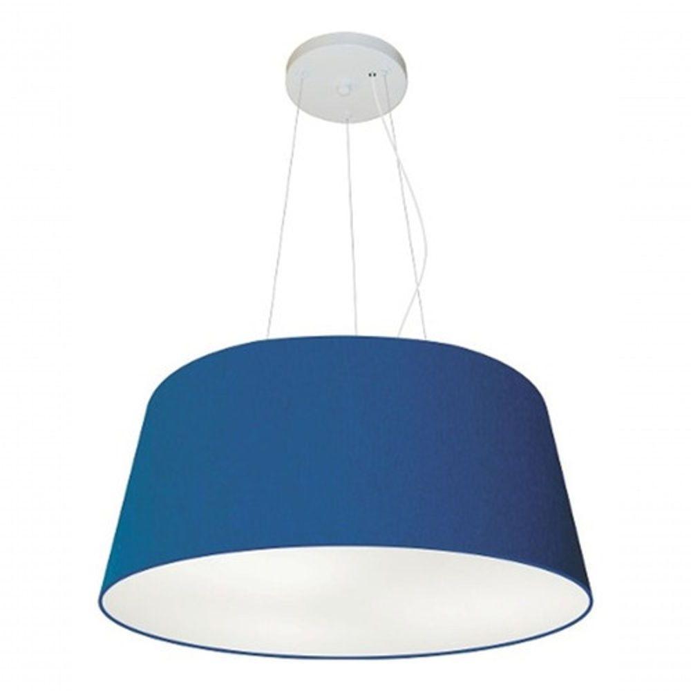 Lustre Pendente Cone Vivare Md-4048 Cúpula Em Tecido 21/50x40cm - Bivolt Azul-marinho 127/220v - 3