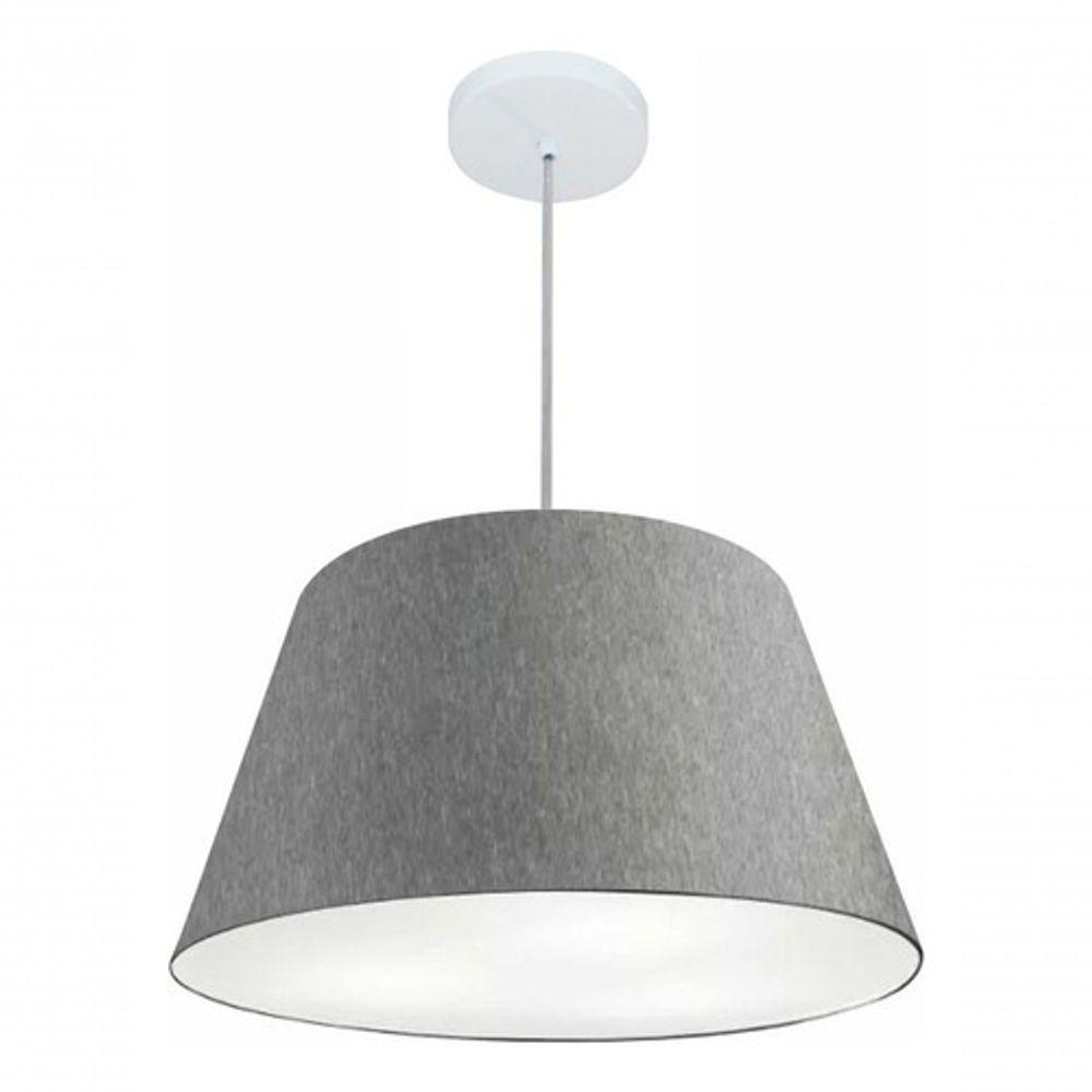 Lustre Pendente Cone Vivare Md-4248 Cúpula Em Tecido 30/50x35cm - Bivolt Rustico-cinza 127/220v - 3