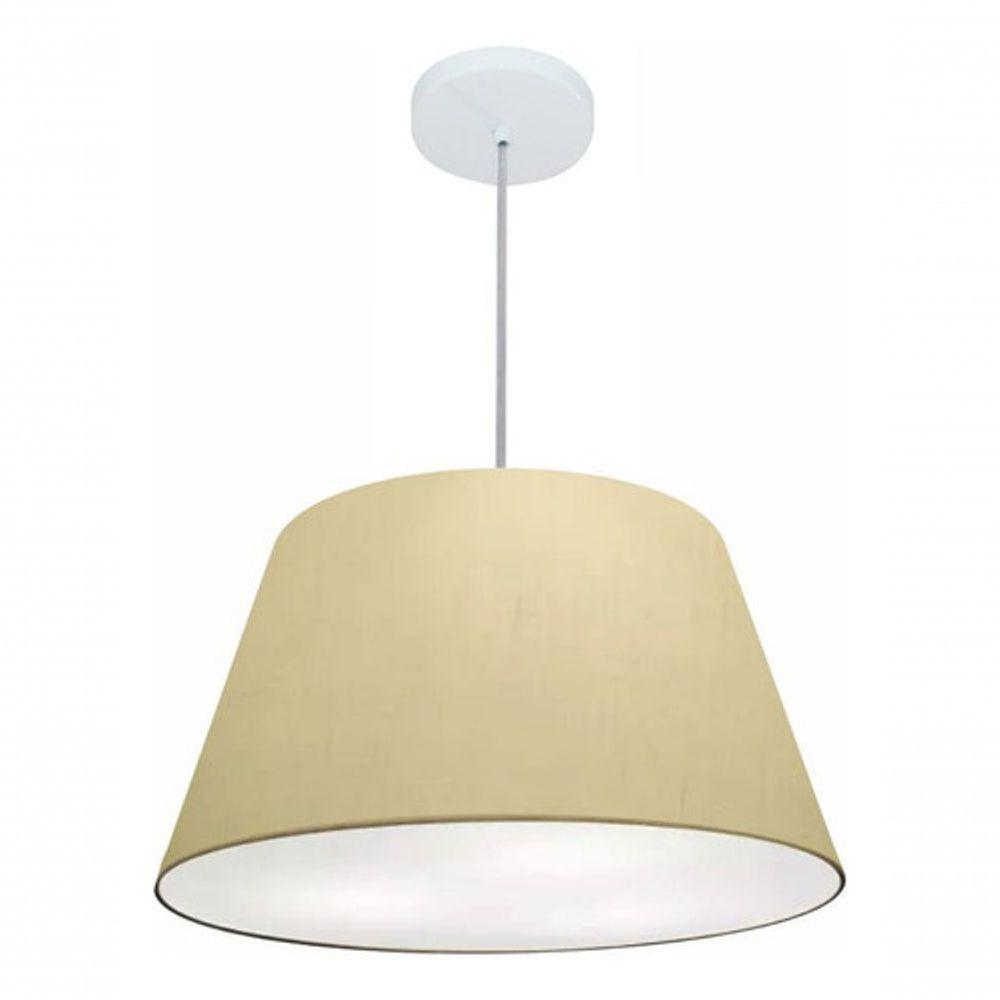 Lustre Pendente Cone Vivare Md-4248 Cúpula Em Tecido 30/50x35cm - Bivolt Algodão-crú 127/220v - 3